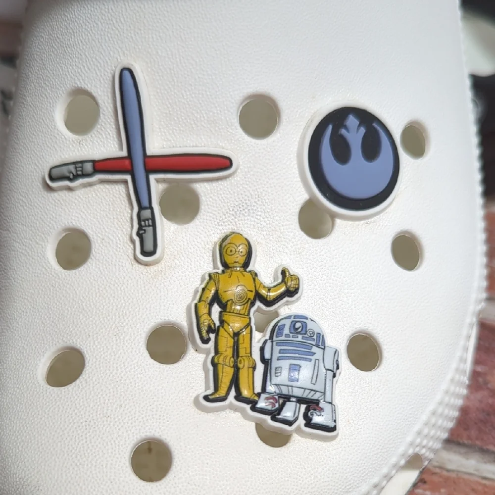 Disney Parks Star Wars Crocs Clogs 2024 Black White Men's 7 Women's 9 HTF Charms